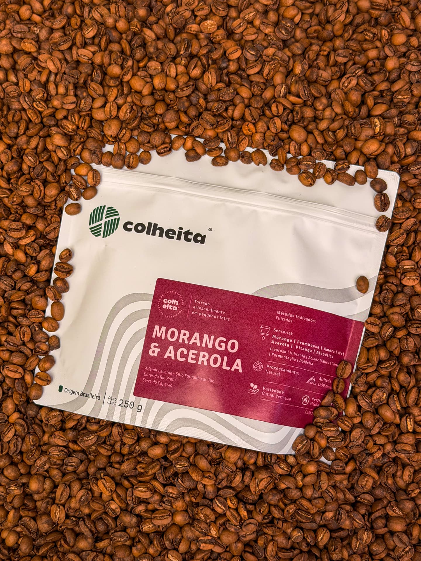 Pacote Morango & Acerola da Colheita sobre grãos torrados
